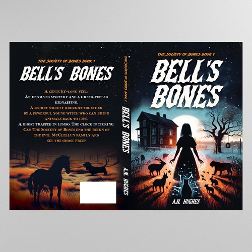 Novel design with the title 'Bell's Bones'