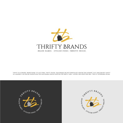 Discount design with the title 'Logo | Thrifty Brands'