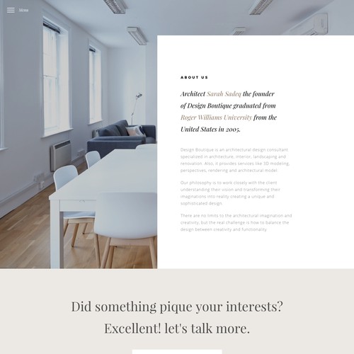Architecture website with the title 'Design Website for architectural Design office'