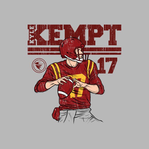 Football t-shirt with the title 'Kyle Kempt'
