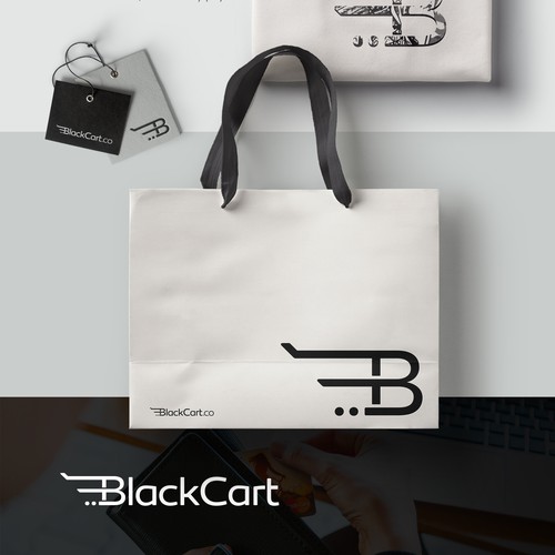 Ecommerce logo with the title 'BlackCart Logo'
