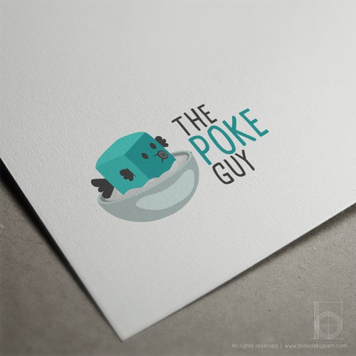 Bowl design with the title 'A cubed fish? a fish of cubes? cubes of fish?'