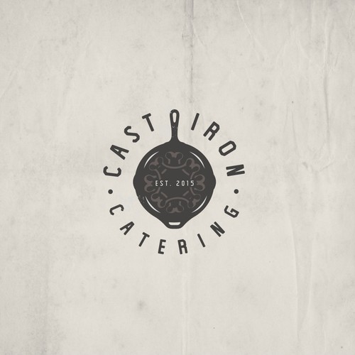 Catering design with the title 'cast iron'