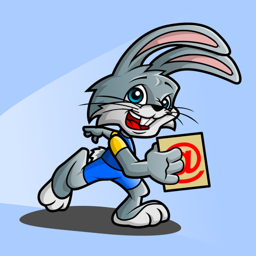 Hare design with the title 'Email Bunny'