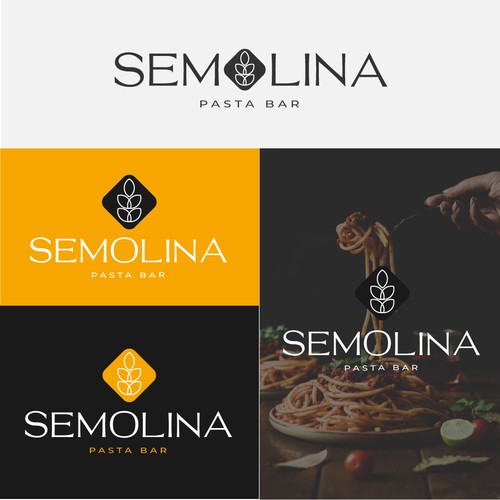 Pasta logo with the title 'Logo for Pasta Bar'