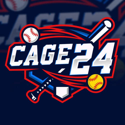 Softball design with the title 'Cage 24'