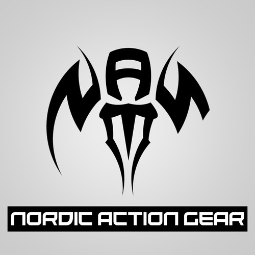 Sportswear design with the title 'Nordic Action Gear Logo'