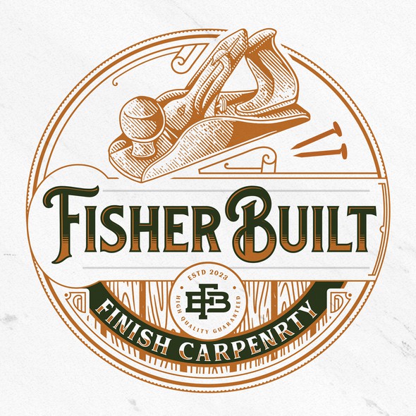 Carpentry design with the title 'FisherBuilt'