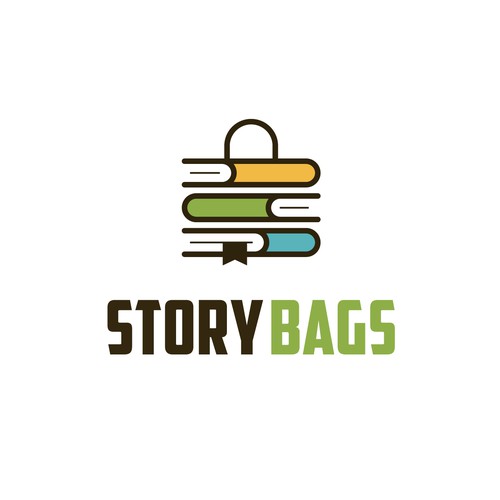 Novel logo with the title 'Book + Bag + Story'