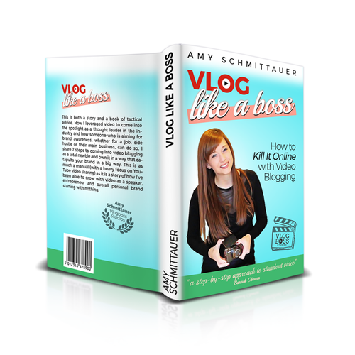 Girly book cover with the title 'Vlog like a boss book cover design'