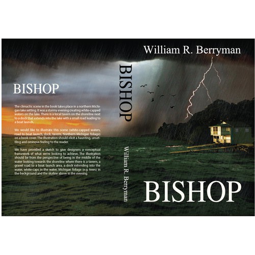 Scary book cover with the title 'Book cover for mystery triller'