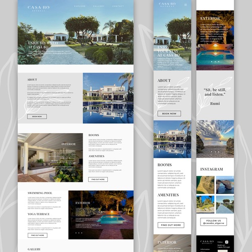 Tourism website with the title 'Website design'