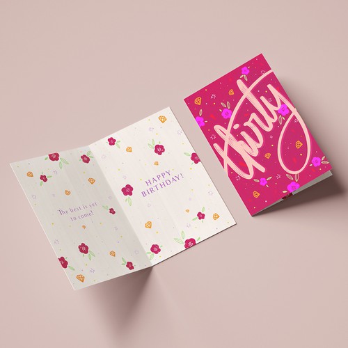 Birthday design with the title '30th Birthday Card'