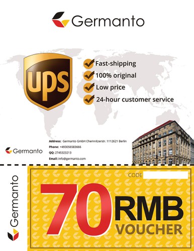 Voucher design with the title 'Germanto flyer (back)'