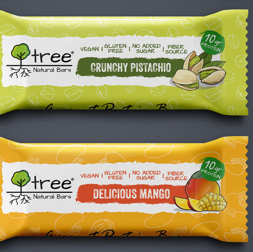 Candy packaging with the title 'Label for Protein Bars'