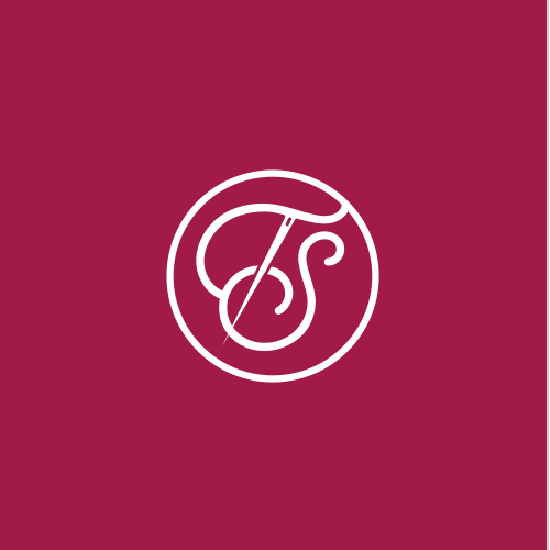 Furniture logo with the title 'initials "TS" with the concept of a needle'