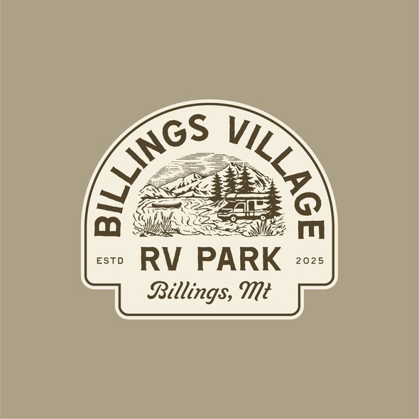 Village design with the title 'Vintage Badge Logo'