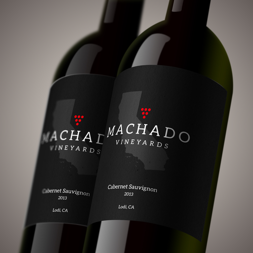 California label with the title 'Design of California wine label'