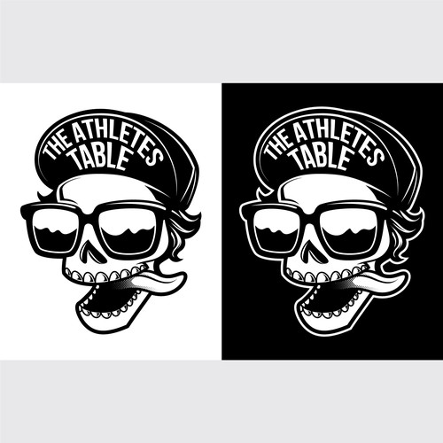 Skull design with the title 'Black & White Mascot/Character  Logo'
