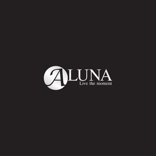 Silver logo with the title 'Aluna'