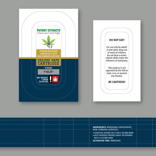 Tin packaging with the title 'Cannabis Vape Package Design'