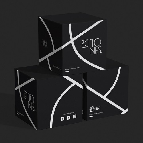 Natural cosmetics packaging with the title 'Design an eye-catching 1-color box for Tones - a leader in the NAIL ART industry!'