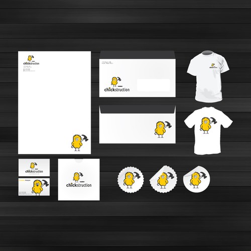 Chick design with the title 'Business Cards, Email signature, Letterhead, and more for CHICKSTRUCTION...'