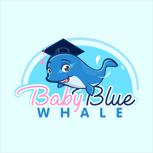 Whale logo with the title 'Baby Blue Whale logo'