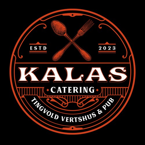 Ornament design with the title 'Kalas Catering'