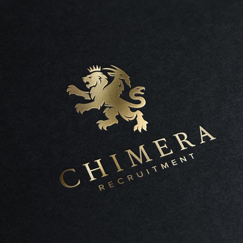 Lion brand with the title 'A modern look on a classic heraldic chimera logo.'