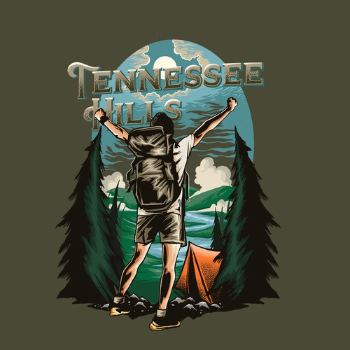 Tent design with the title 'Tennessee Hills, Thats where I want to be!!!'