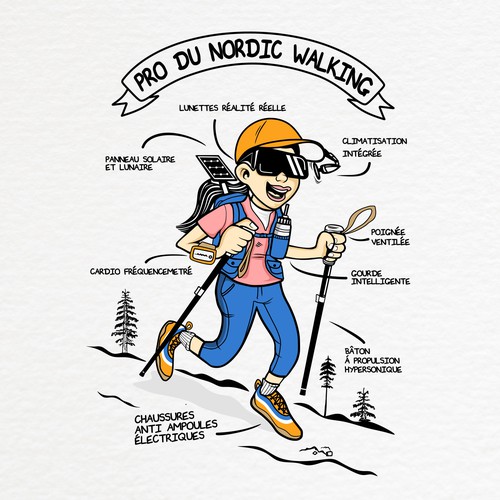 Walking design with the title 'illustration contest entry'