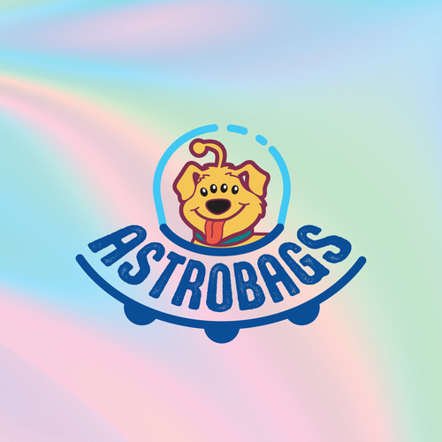 UFO design with the title 'Funny Logo for Dog Poop Bag'