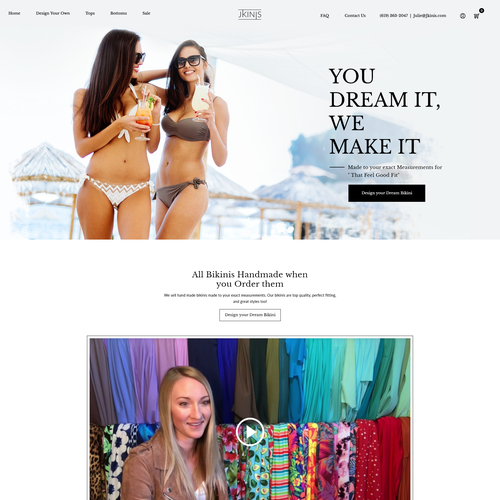 Fashion website with the title 'Design a home page for hand made bikini brand'