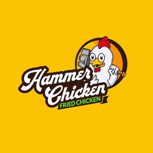 Chicken brand with the title 'Fried chicken franchise logo concept'