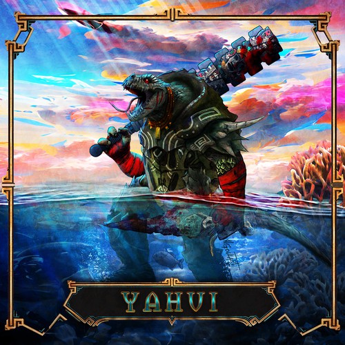 God design with the title 'Character Illustration for the NFT game CALVARIA'