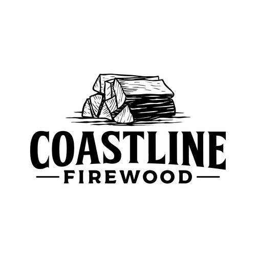 Woodworking design with the title 'Coastline Firewood'
