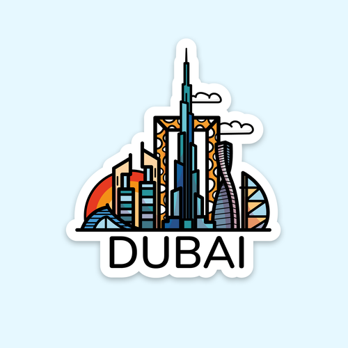 Dubai design with the title 'Luggage Travel Sticker (Dubai)'