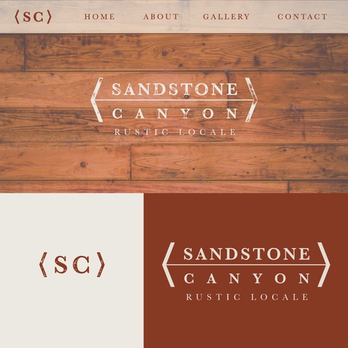 Arrow down logo with the title 'Sandstone Canyon'