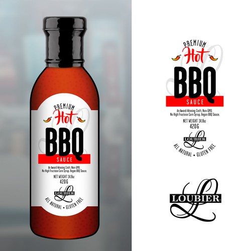 Craft packaging with the title 'Label entry for BBQ sauce bottle'