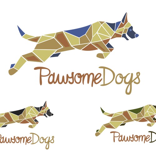 German shepherd design with the title 'Showcase your creativity in designing an original, fresh, modern logo for a new dog behaviour professional'