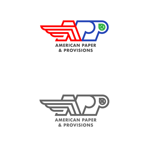 Ecological brand with the title 'American Paper & Provisions Logo'