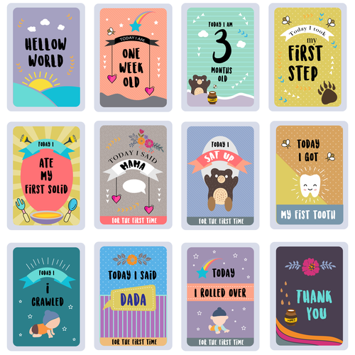 Blanket design with the title 'Baby Milestone cards'