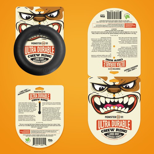 Quirky design with the title 'dog toy packaging'