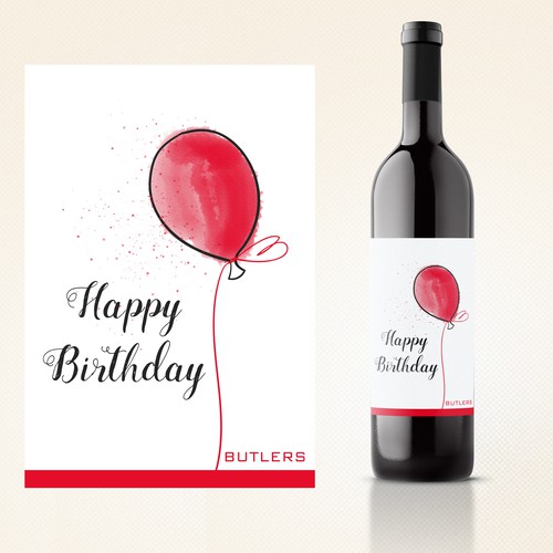 Balloon design with the title 'Wine Label'