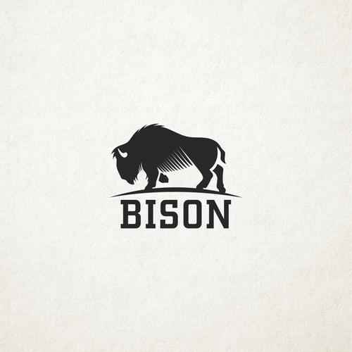 Black and white logo with the title 'Bison'