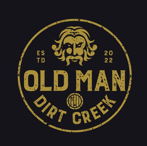 Beard logo with the title 'Old Man Dirt Creek logo concept'