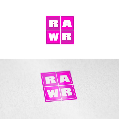 Tag logo with the title 'RAWR Girls cloathing logo'