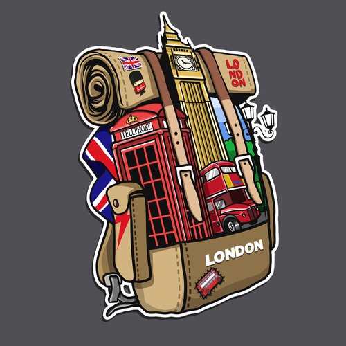 London design with the title 'London traveler sticker'