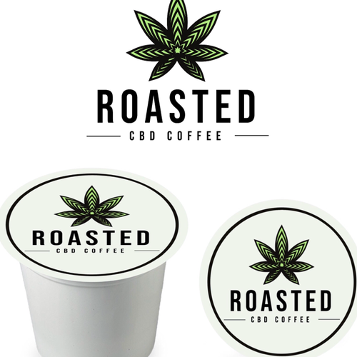 Fancy logo with the title 'Roasted CBD Coffee'